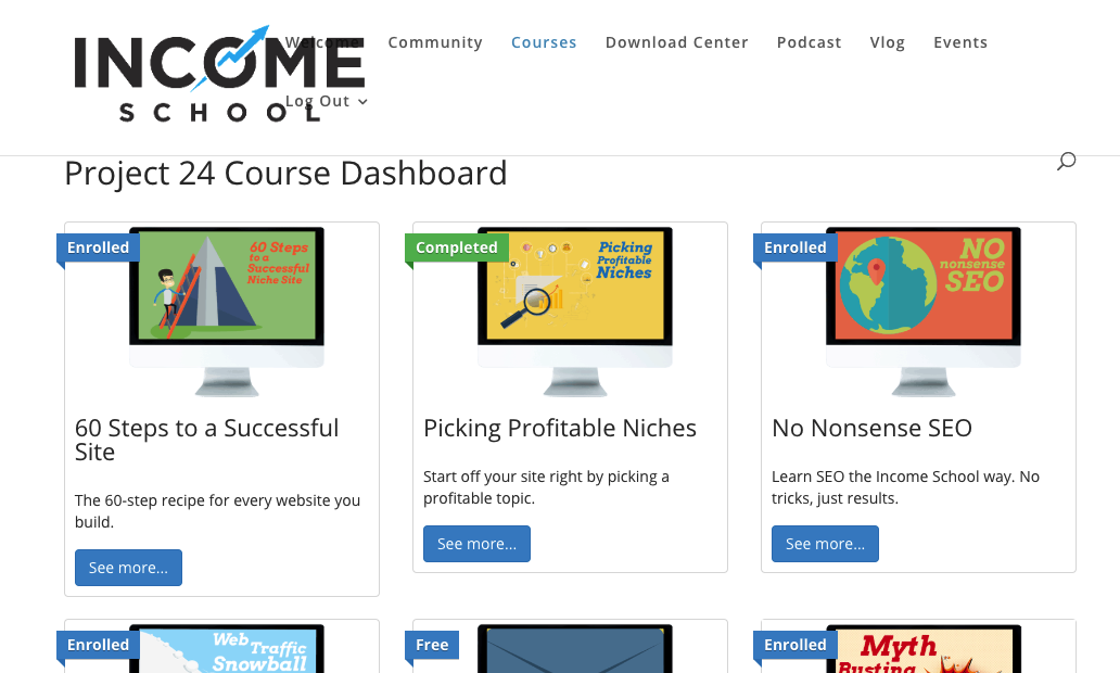Project 24 Income School Course Dashboard Image