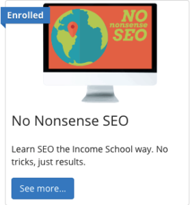 No Nonsense SEO INcome School Course