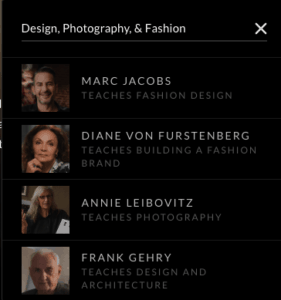 Design, Fashion, Photography Classes on Masterclass